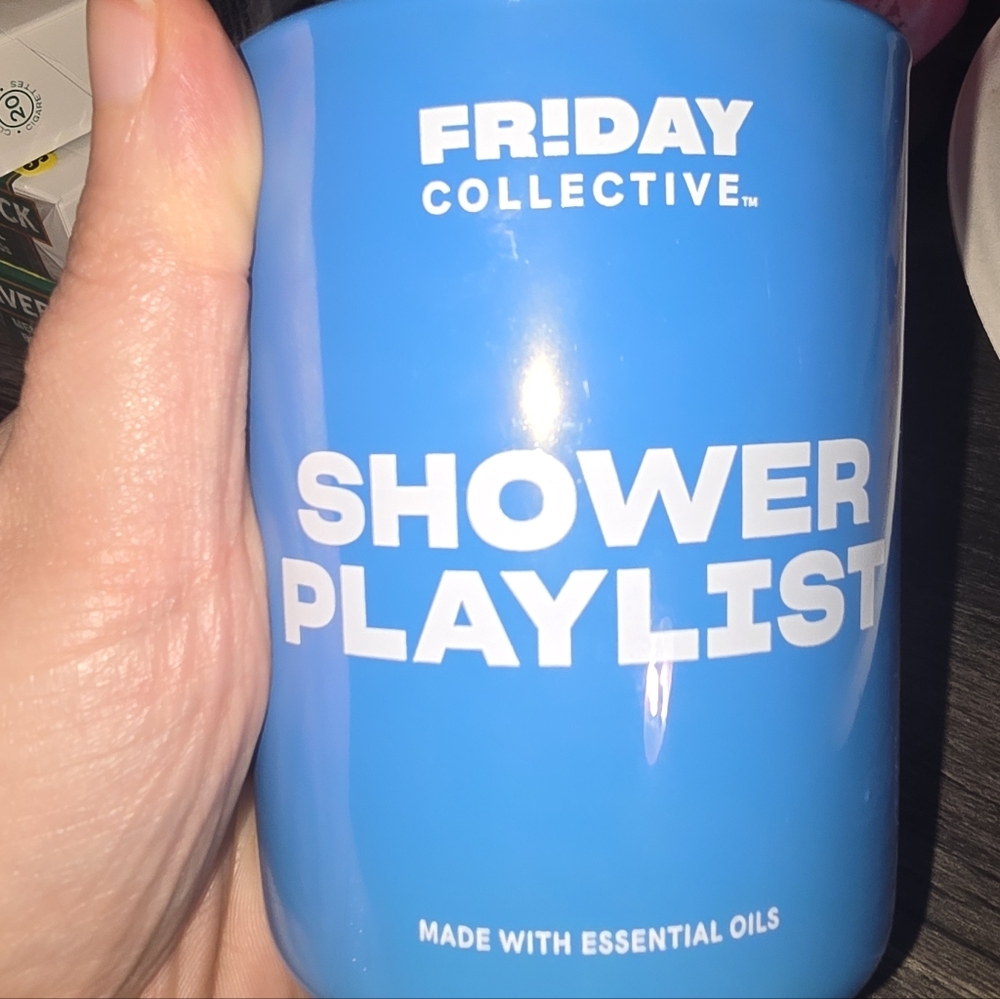 Blue Shower Playlist Candle